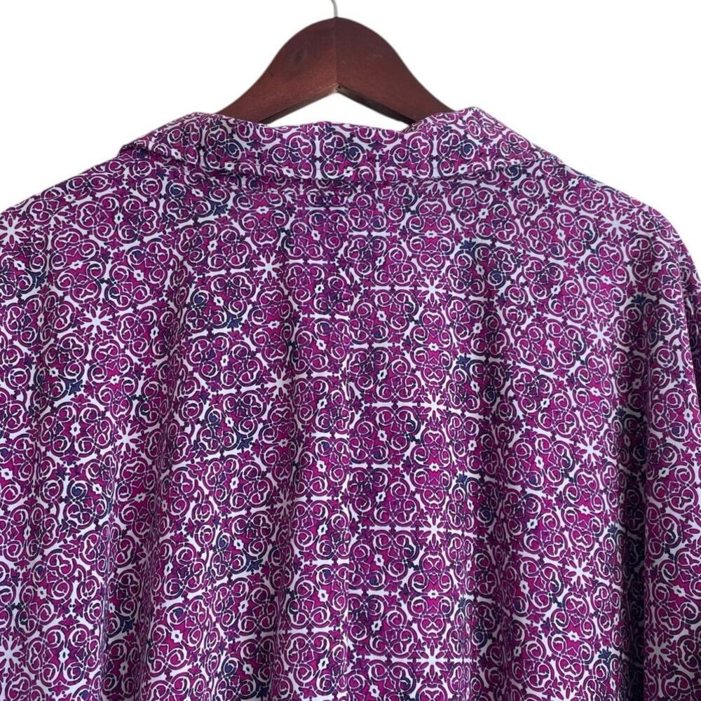 Catherines Women Tunic Top‎ 4X Purple Abstract Geometric Button Up Workwear - Picture 4 of 11